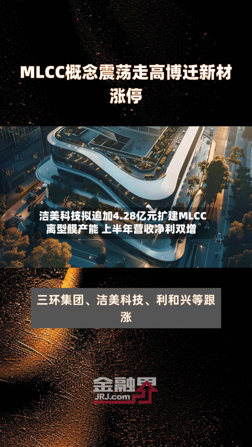 洁美科技拟追加4.28亿元扩建MLCC离型膜产能 上半年营收净利双增-第2张图片